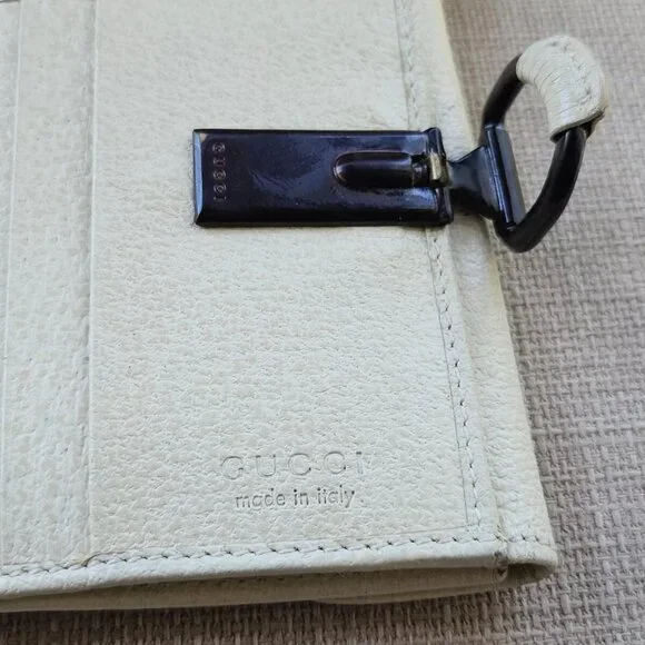 Gucci Cardholder Wallet Bifold Off White Genuine Leather Purse Made in Italy - Picture 10 of 14